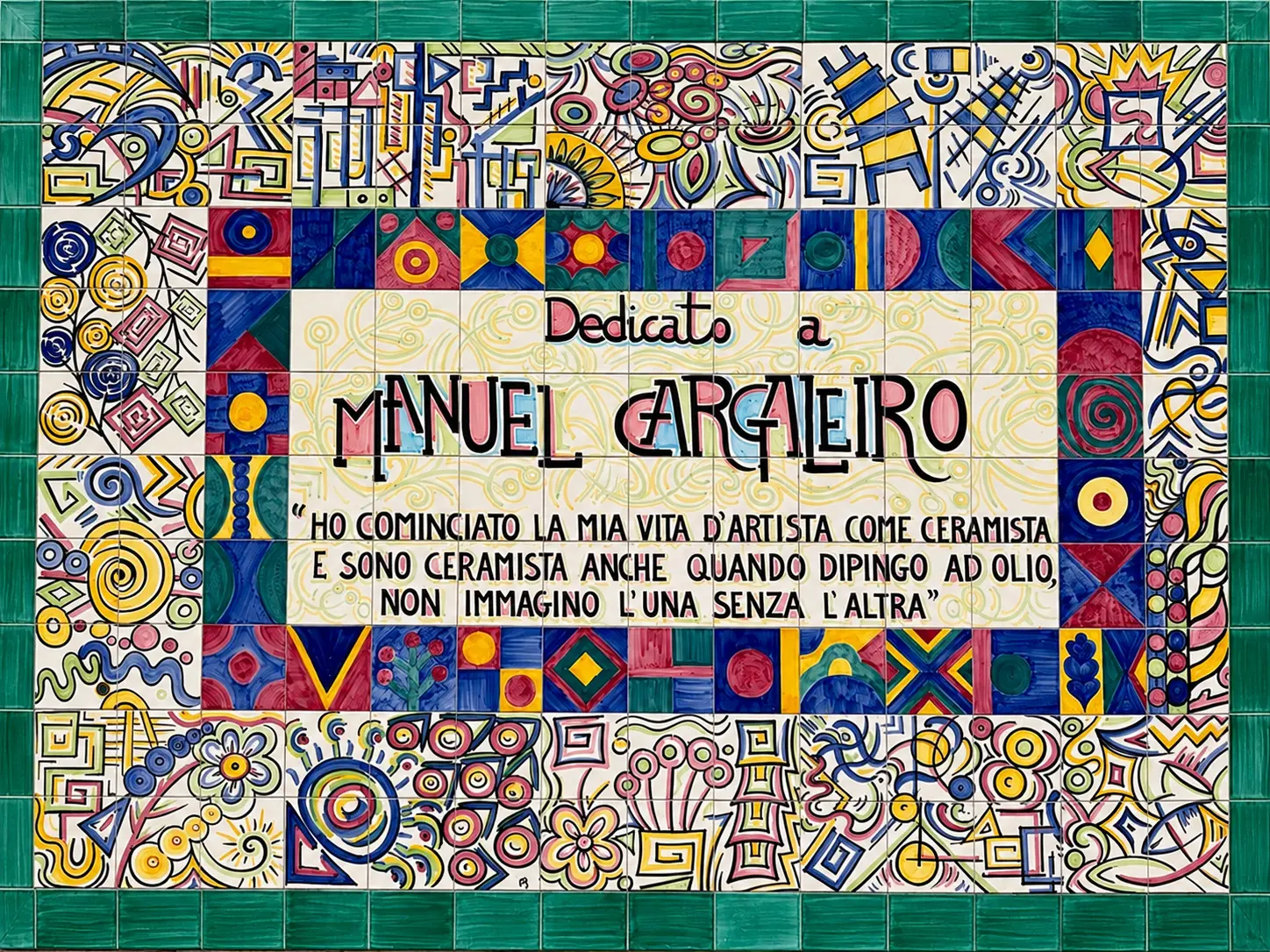 Painel cerâmico em homenagem a Manuel Cargaleiro, em Vietri sul Mare