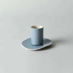 coffee cup saucer blue 1